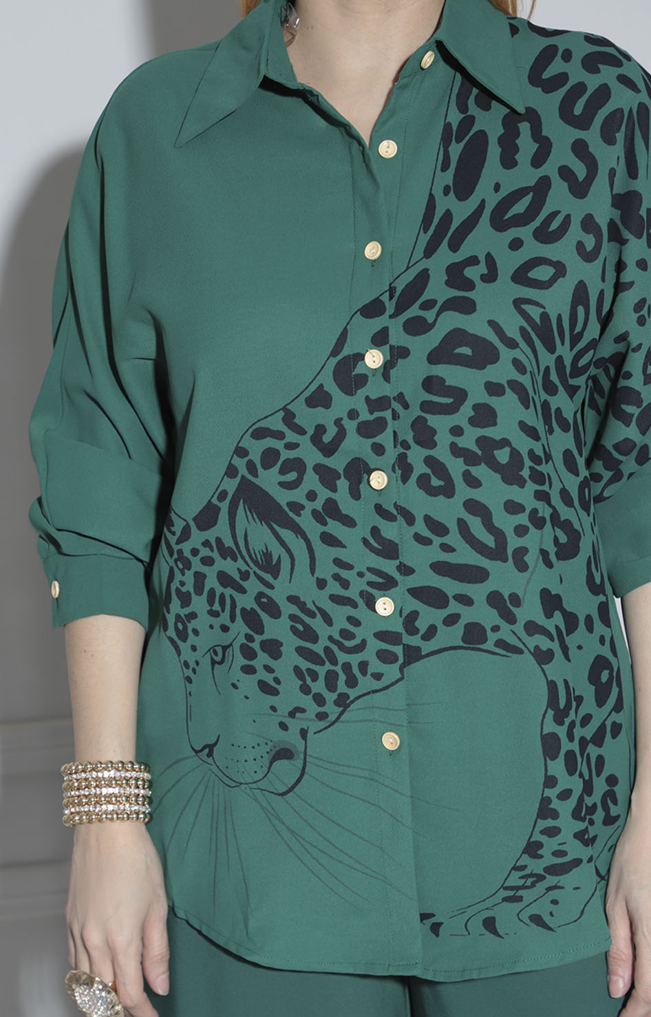 Blusa verde estampada print