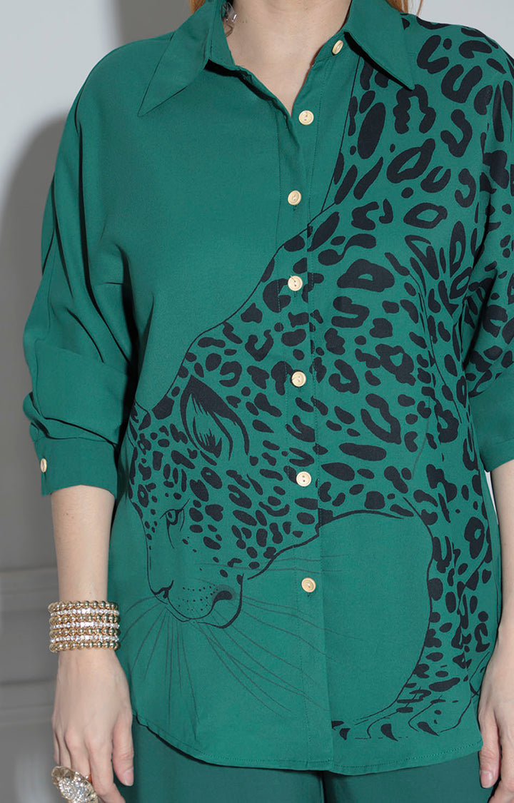 Blusa verde estampada print