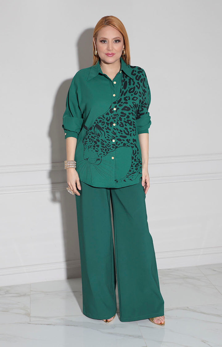 Blusa verde estampada print