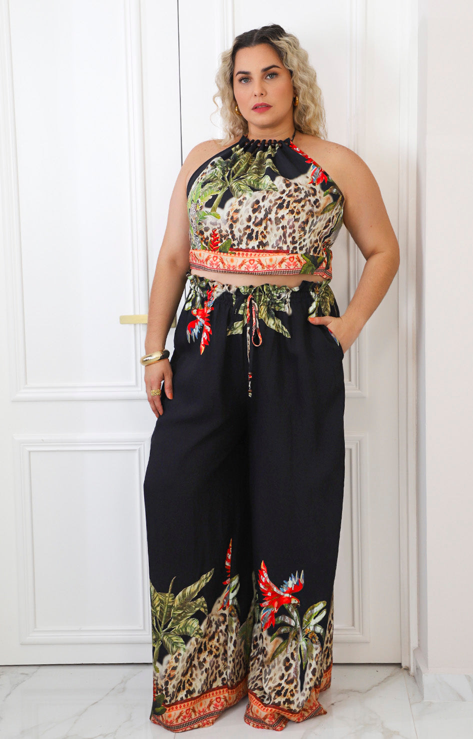 Conjunto halter estampado
