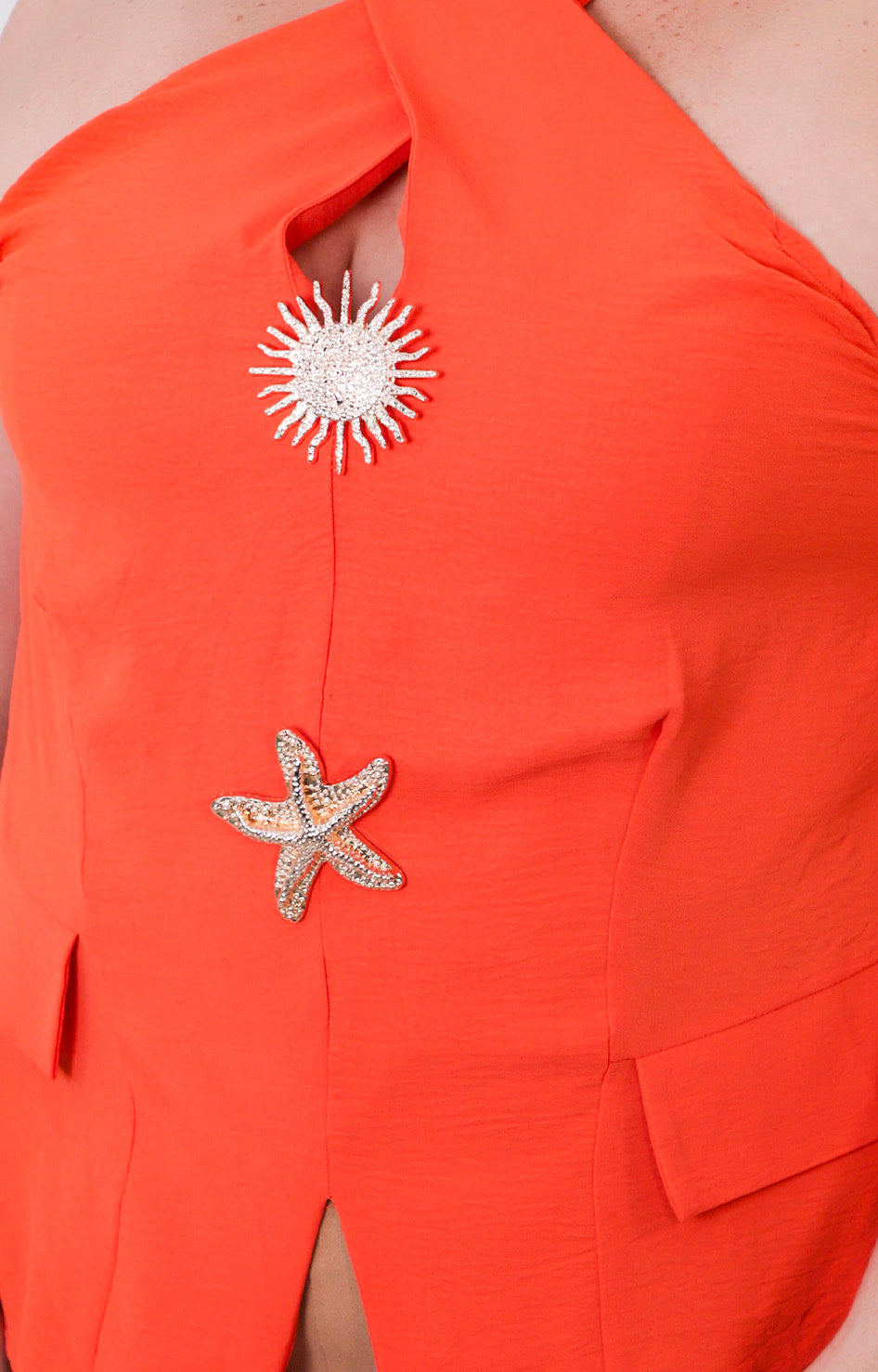 Blusa halter naranja - BLUSAS CURVY Boutiquemirel 