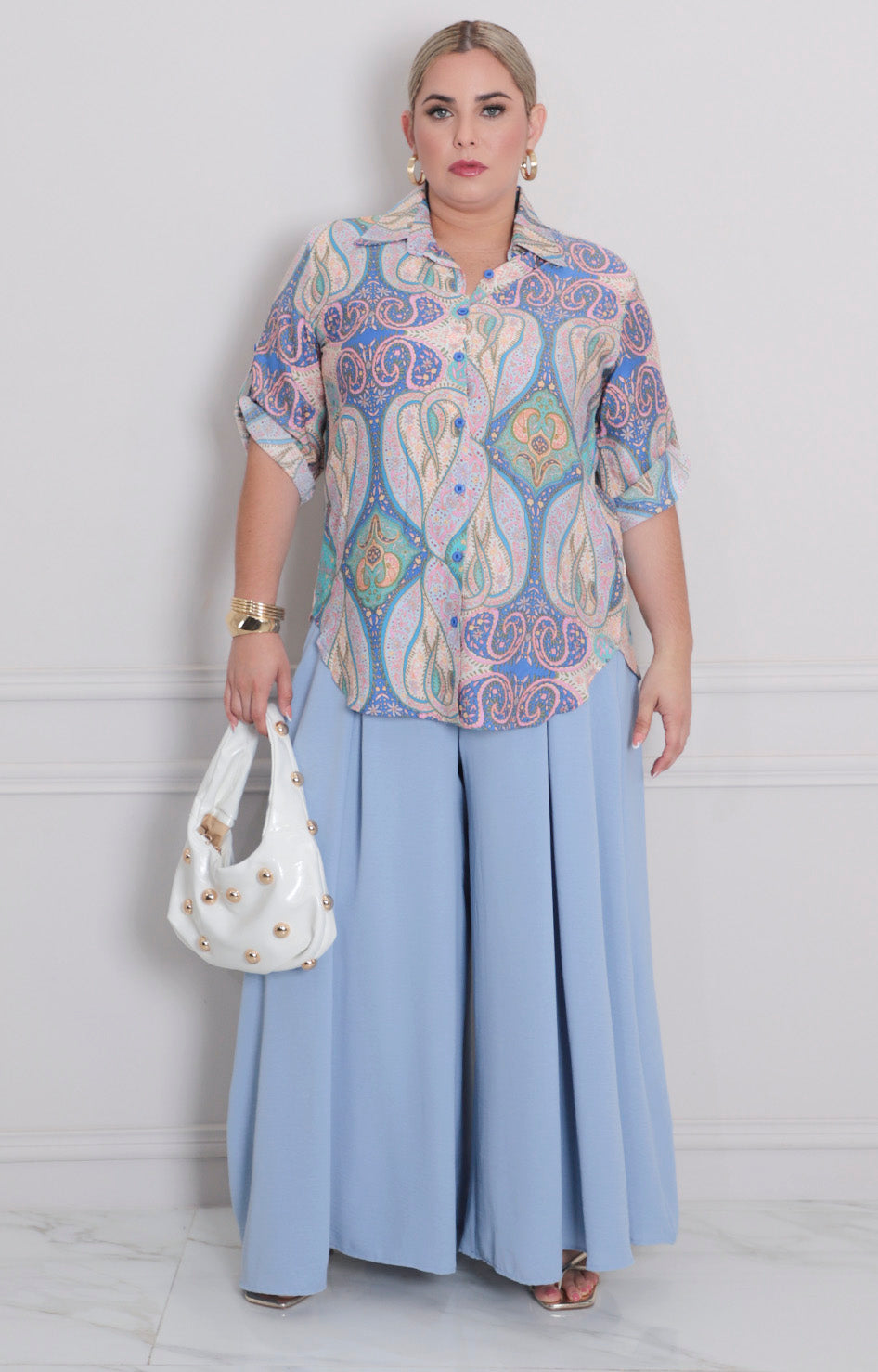 Blusa estampada con botones - BLUSAS CURVY Boutiquemirel 