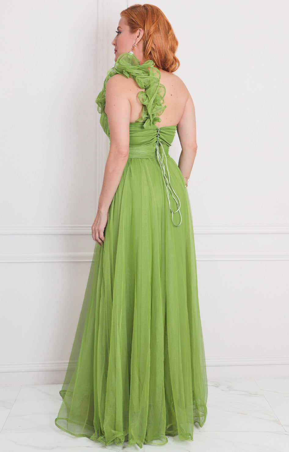 Vestido verde asimétrico - VESTIDO LARGO REGULAR Boutiquemirel 