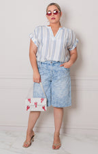 Short de mezclilla estampada - SHORT MEZCLILLA CURVY Boutiquemirel 