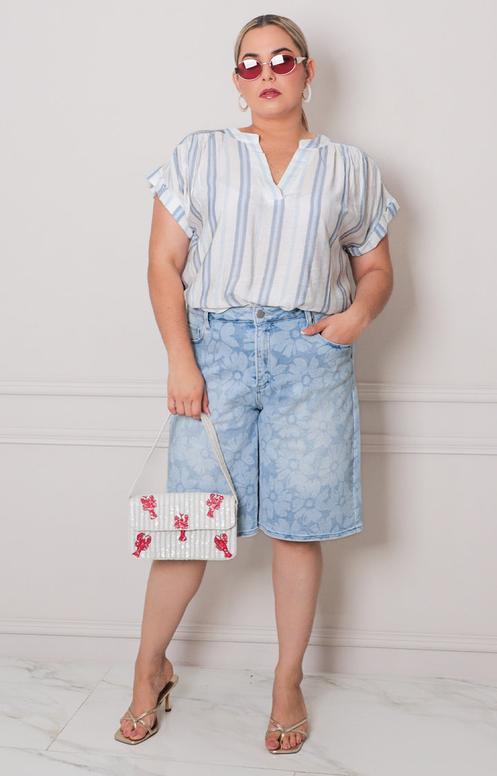 Short de mezclilla estampada - SHORT MEZCLILLA CURVY Boutiquemirel 