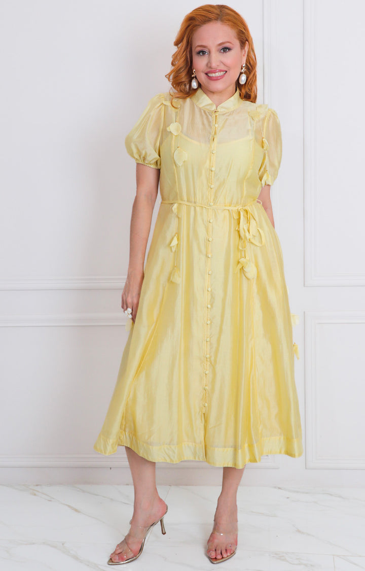 Vestido amarillo con botones - VESTIDO LARGO REGULAR Boutiquemirel 