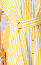 Vestido amarillo de rayas