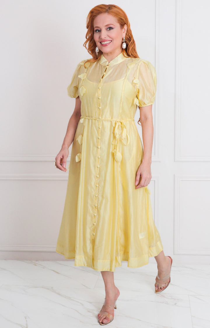 Vestido amarillo con botones - VESTIDO LARGO REGULAR Boutiquemirel 