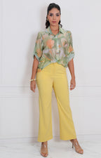 Blusa verde estampada