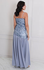Vestido azul de lentejuela - VESTIDO LARGO REGULAR Boutiquemirel 