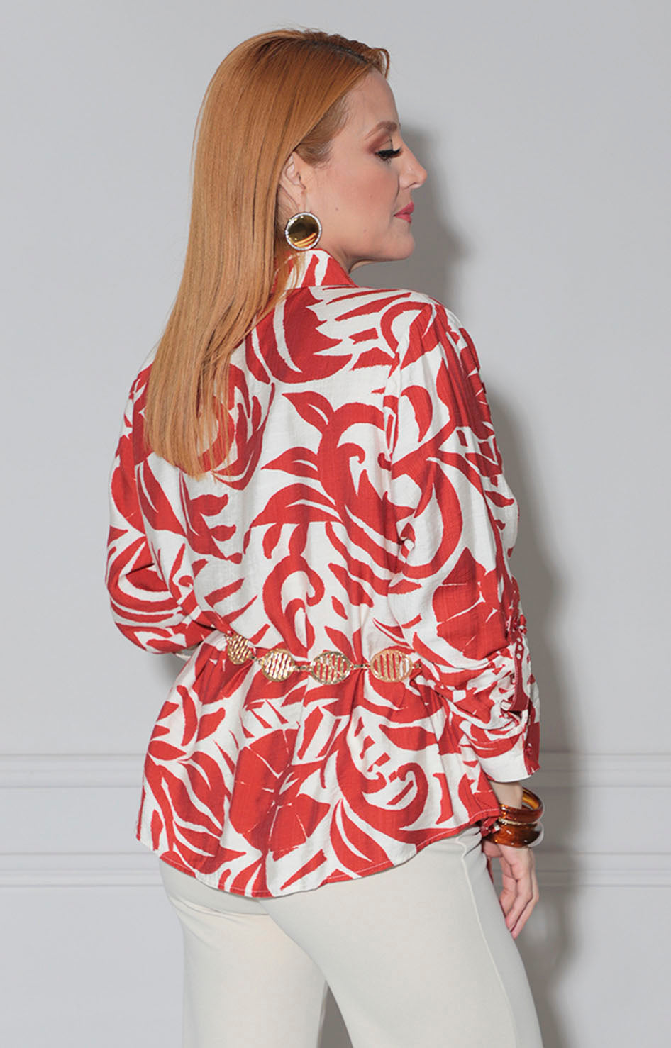 Blusa chedron estampada