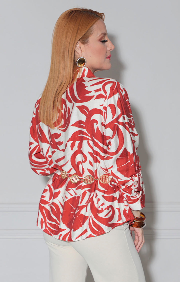 Blusa chedron estampada