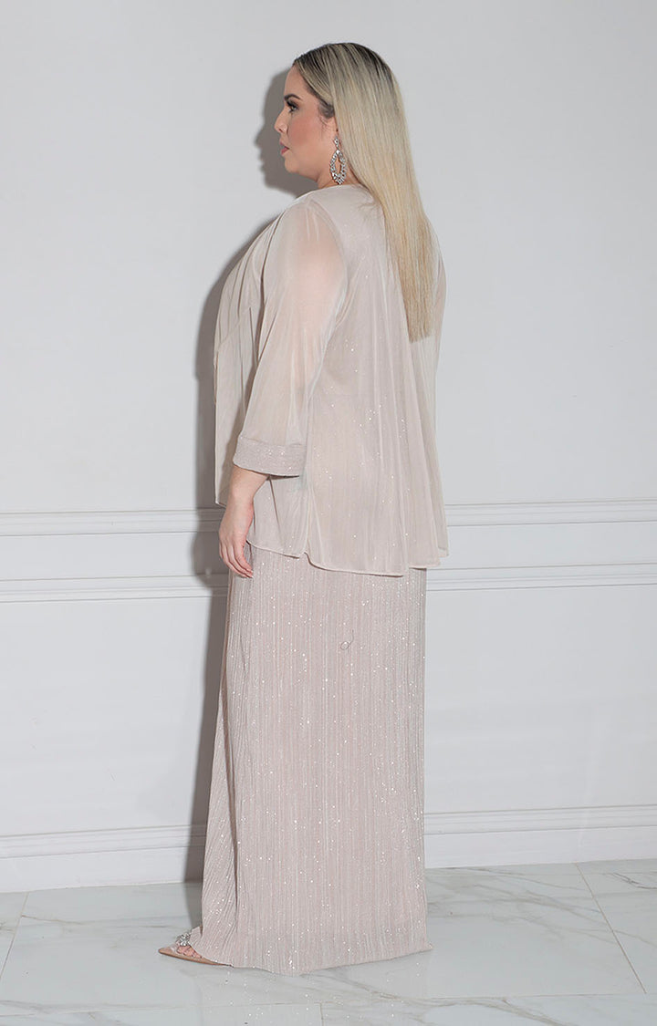 Vestido beige con saco