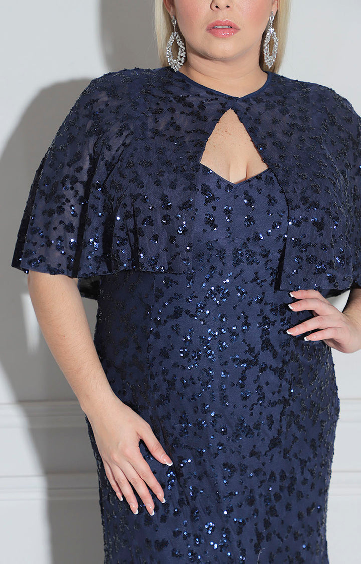 Vestido azul con lentejuela