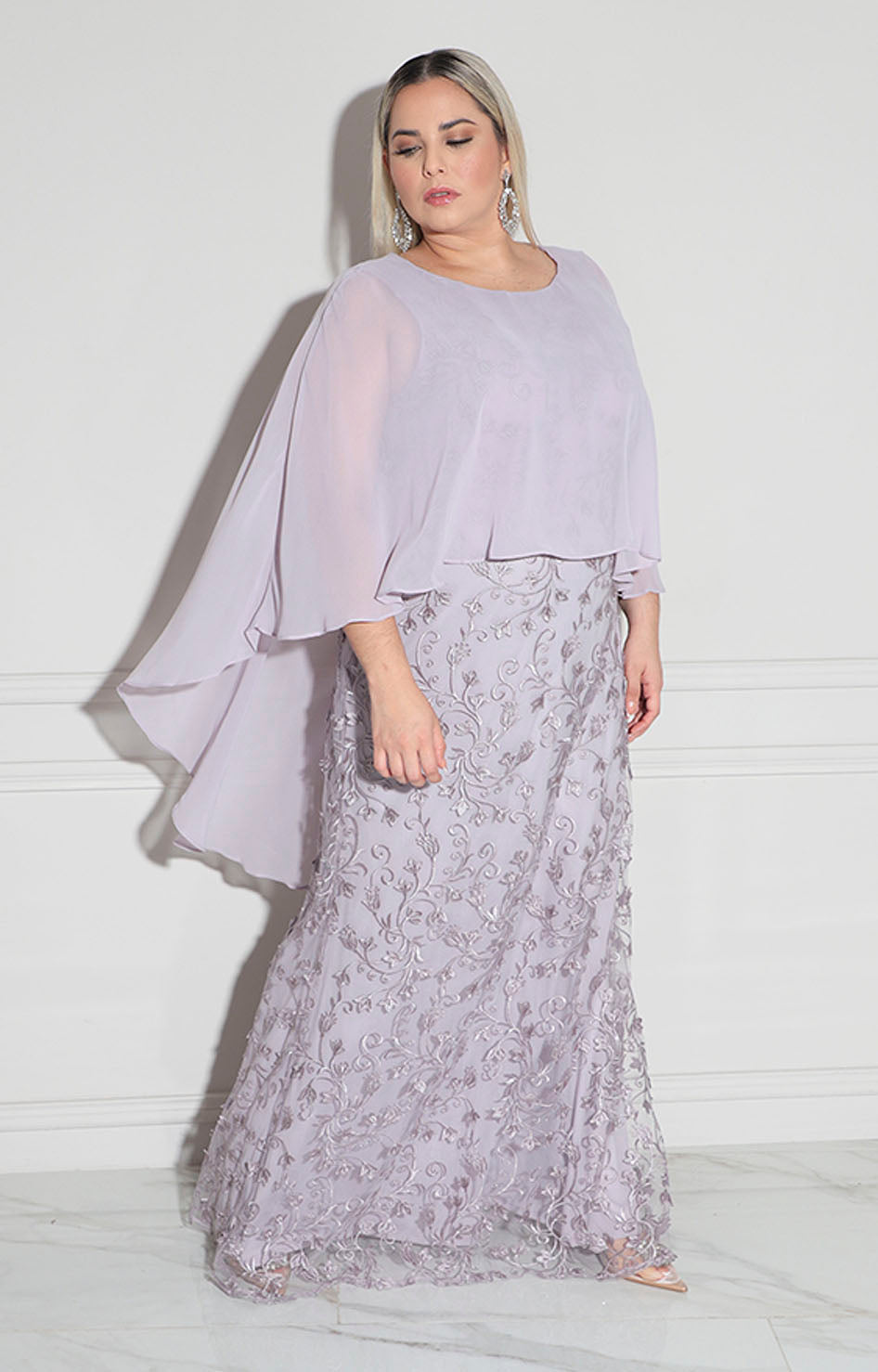 Vestido de gala lila