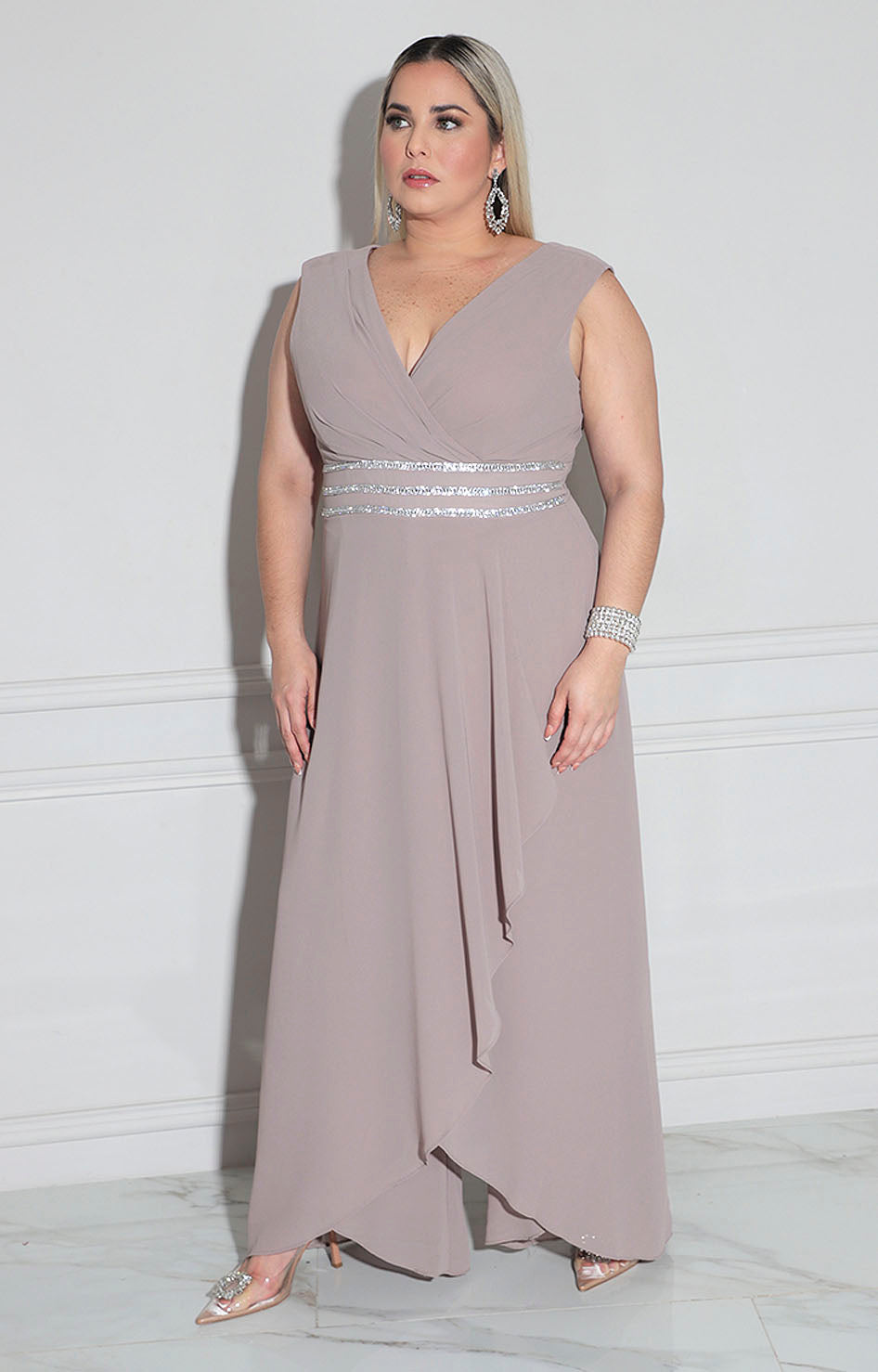 Palazzo beige de gala - PALAZZO XL Boutiquemirel 