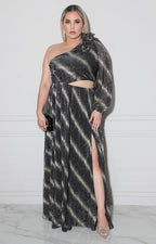 Vestido negro con dorado - VESTIDO XL Boutiquemirel 
