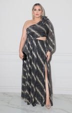 Vestido negro con dorado - VESTIDO XL Boutiquemirel 
