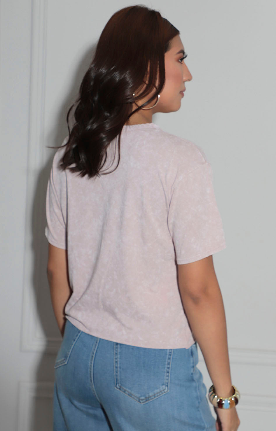 Blusa rosa estampada