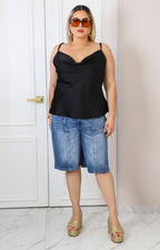 Blusa básica satinada