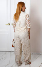 Conjunto de guipur floral