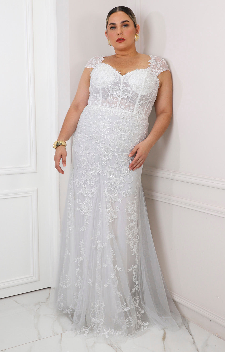 Vestido largo con bordado