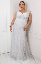 Vestido largo con bordado