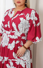 Vestido largo con estampado floral