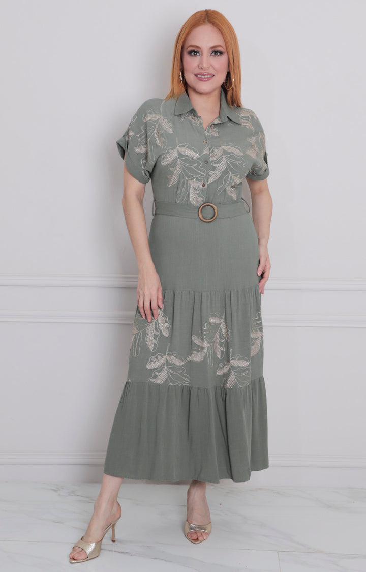 Vestido estampado con cinturòn - VESTIDO LARGO REGULAR Boutiquemirel 