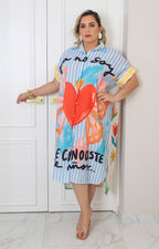 Vestido estampado con botones