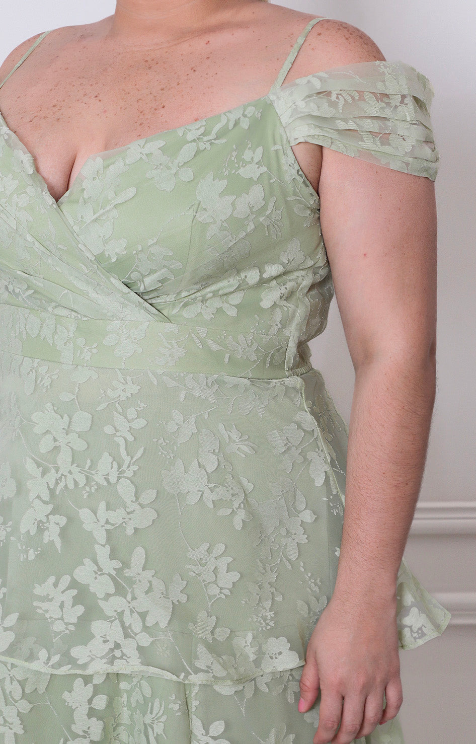 Vestido menta estampado - VESTIDO LARGO CURVY Boutiquemirel 