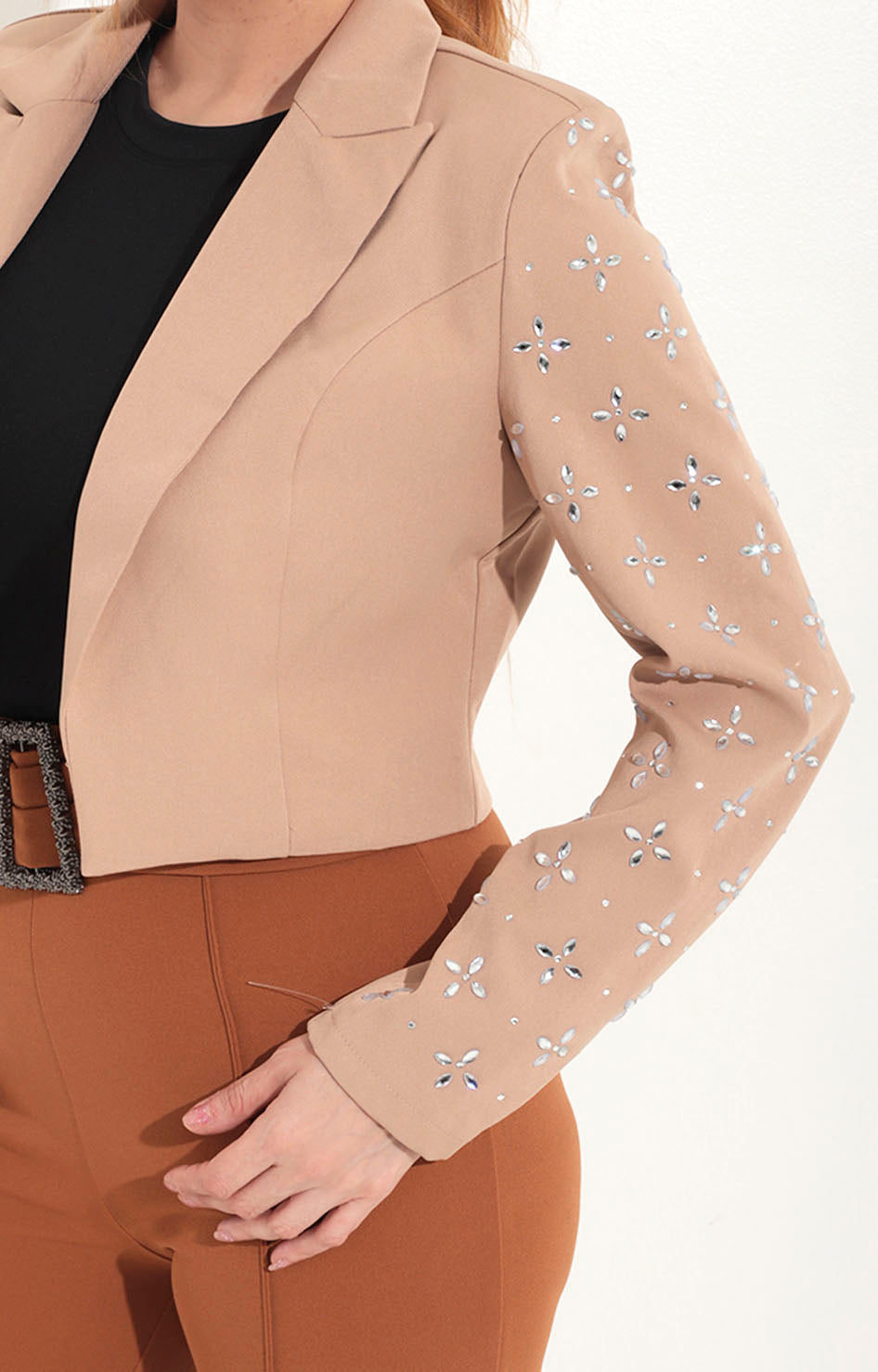 Saco beige con brillos - SACO Boutiquemirel 