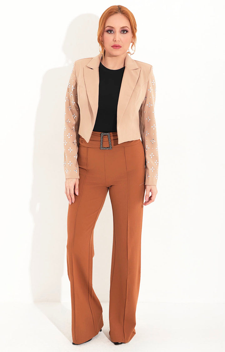 Saco beige con brillos - SACO Boutiquemirel 
