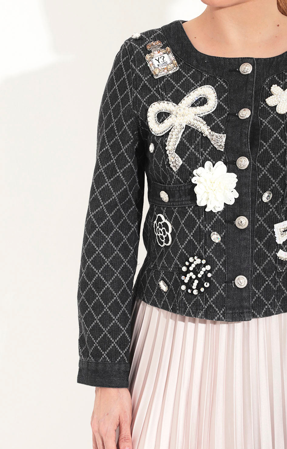 Saco negro con aplicaciones - SACO Boutiquemirel 