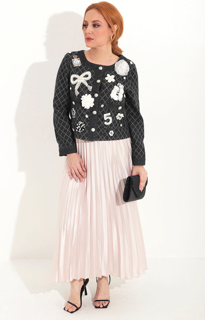 Saco negro con aplicaciones - SACO Boutiquemirel 