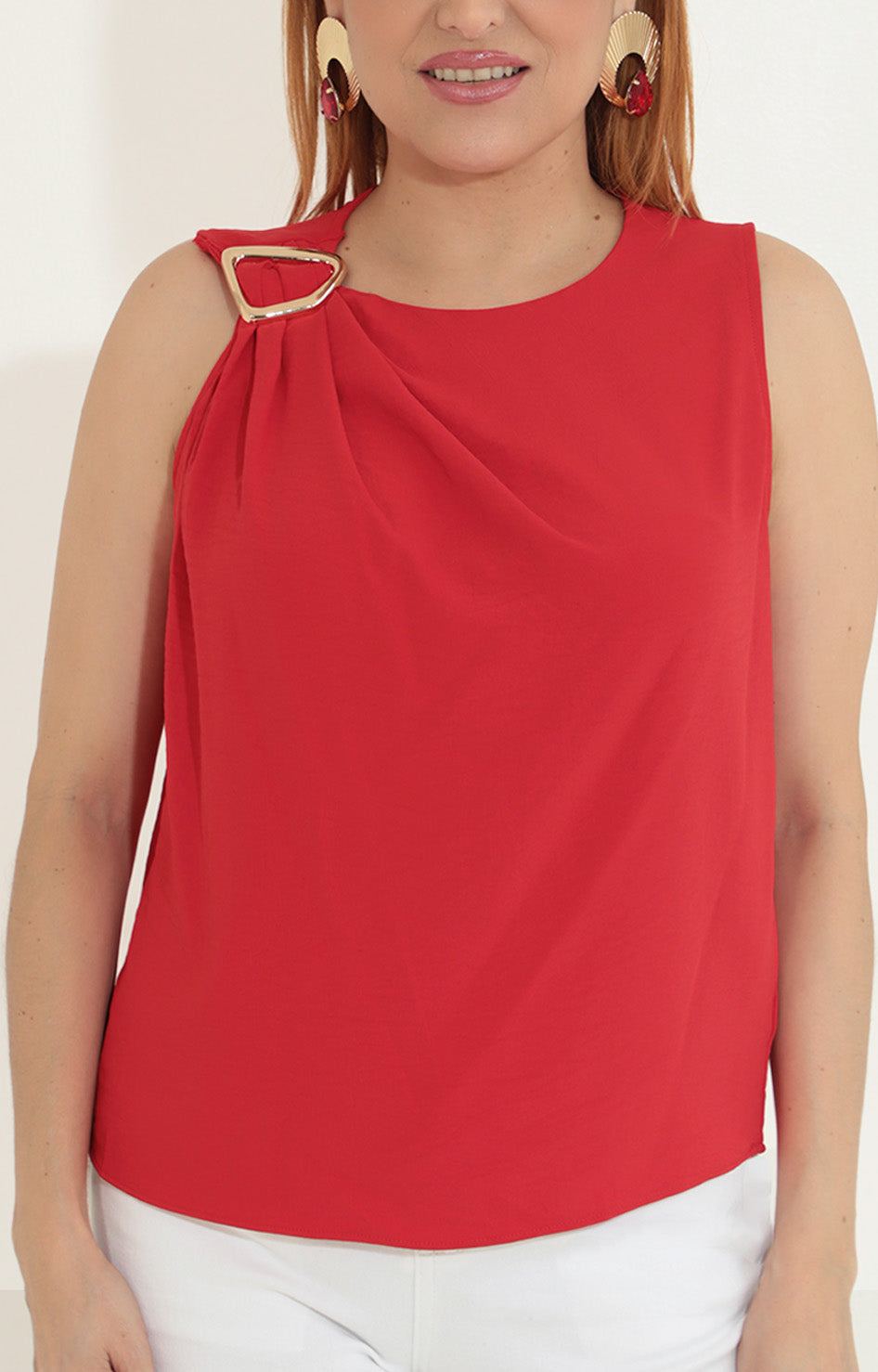 Blusa roja con hebilla - BLUSA Boutiquemirel 