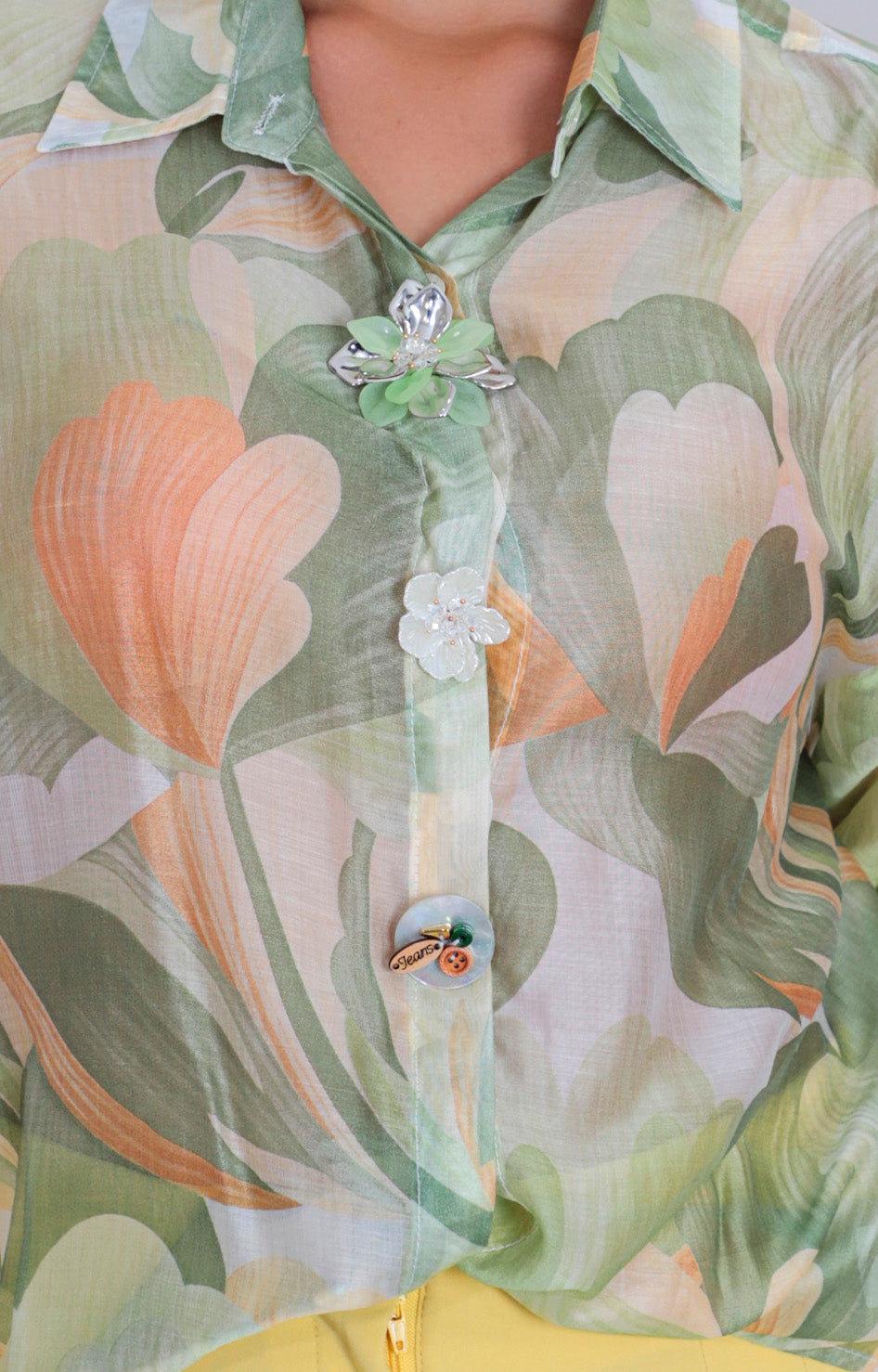 Blusa verde estampada