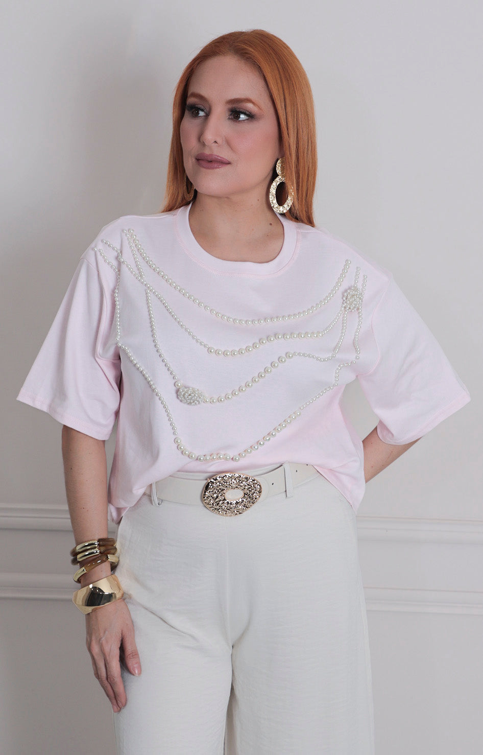 Blusa rosa con perlas - BLUSAS REGULAR Boutiquemirel 