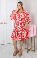 Vestido estampado con lazo