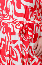 Vestido estampado con lazo