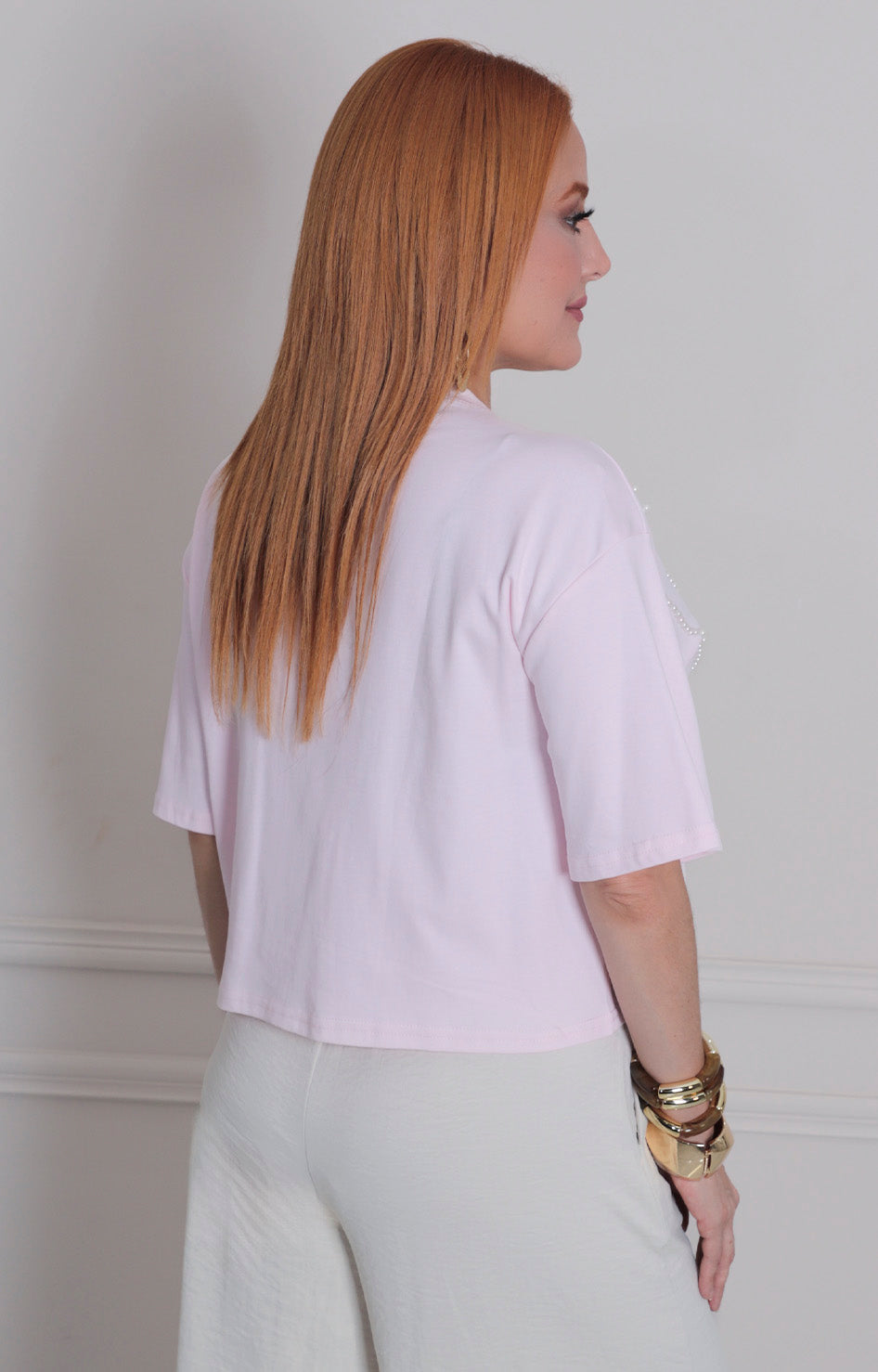 Blusa rosa con perlas - BLUSAS REGULAR Boutiquemirel 