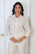 Blusa beige manga larga