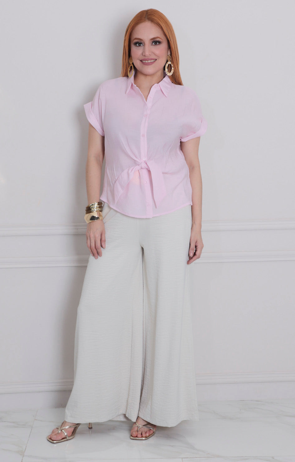 Blusa rosa con lazo - BLUSAS REGULAR Boutiquemirel 