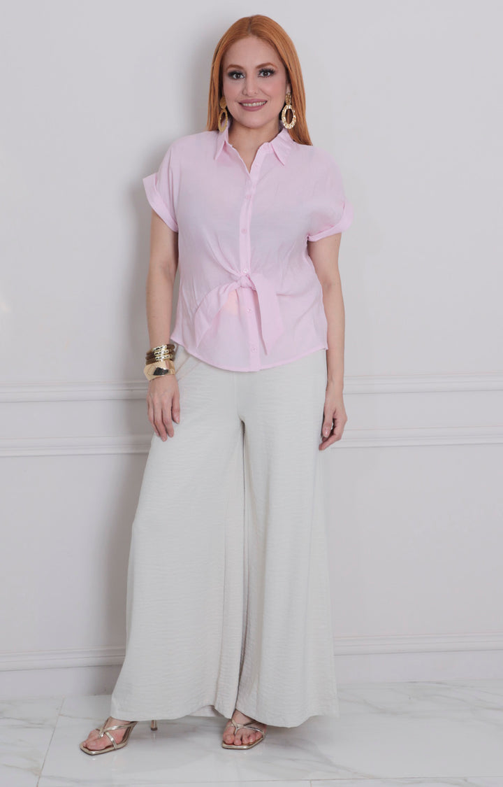 Blusa rosa con lazo - BLUSAS REGULAR Boutiquemirel 