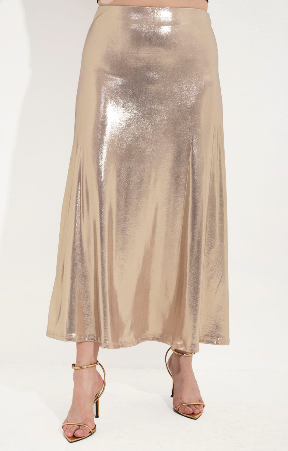 Falda dorada midi - FALDA Boutiquemirel 