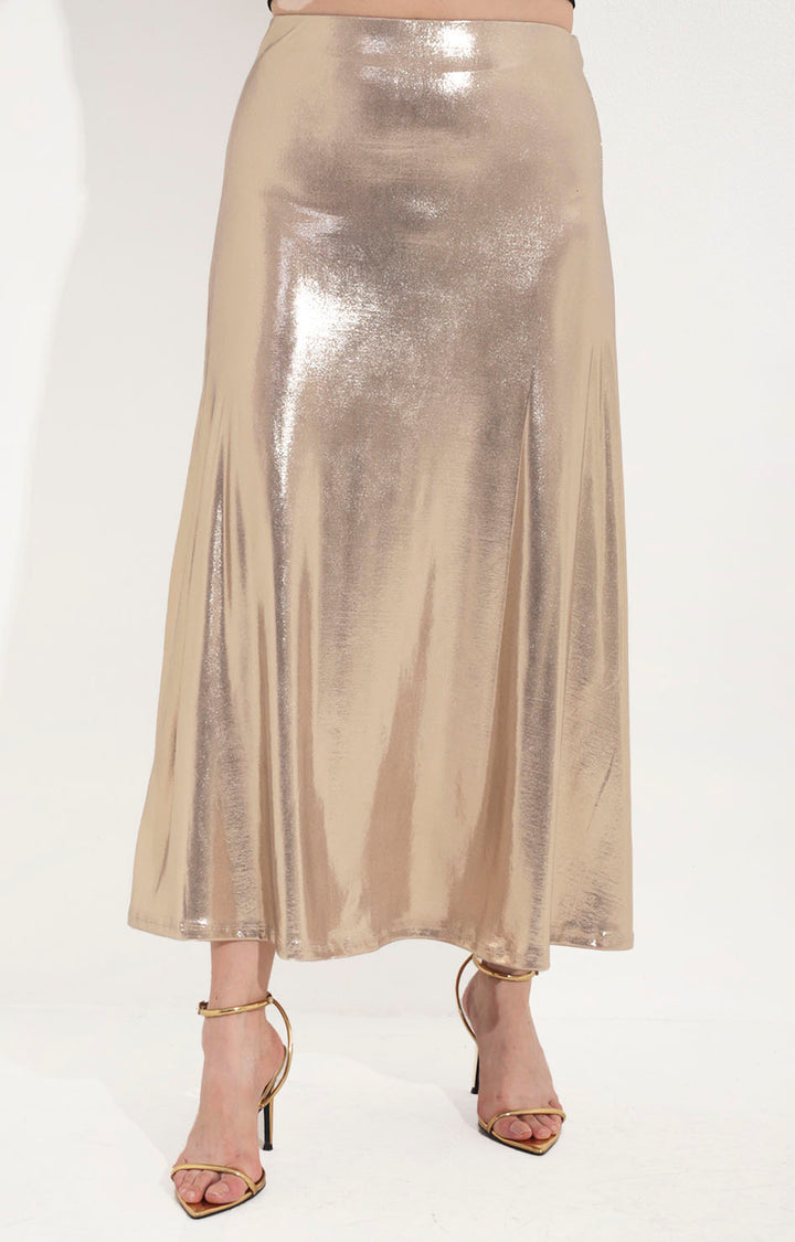 Falda dorada midi - FALDA Boutiquemirel 