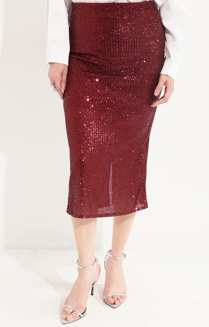 Falda vino de lentejuela - FALDA Boutiquemirel 