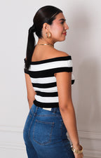Blusa de rayas strapless - BLUSAS REGULAR Boutiquemirel 