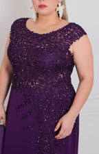 Vestido con pedrería y apertura - VESTIDO LARGO CURVY Boutiquemirel 