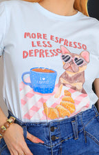 Blusa con estampado y aplicaciones de brillos